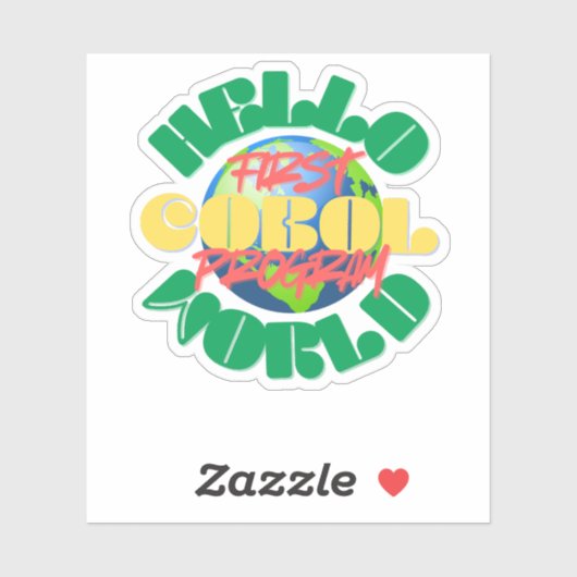 Cobol Hello World First Program in Sticker (Vel)