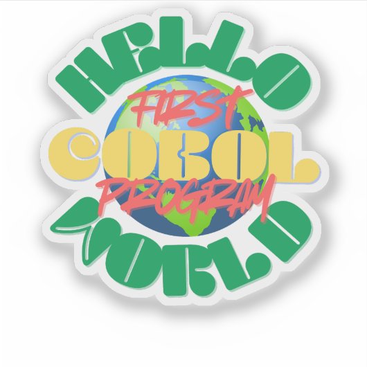 Cobol Hello World First Program in Sticker (Voorkant)