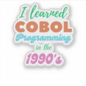COBOL-programmeertaal geleerd in de jaren 90 Sticker (Voorkant)