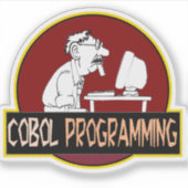COBOL-programmeur - Oude-school coderingslegende Sticker (Voorkant)