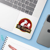 COBOL-programmeur - Oude-school coderingslegende Sticker (Laptop met iPhone)