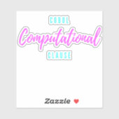 Cobol Programming Computational Usage Clause Sticker (Vel)