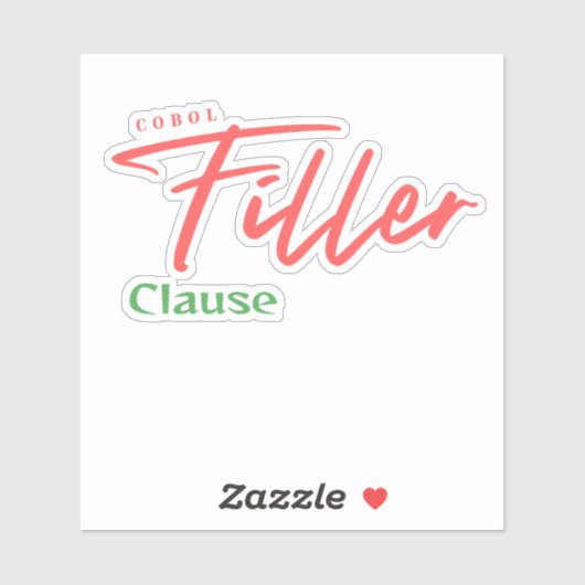 Cobol Programming Filler Clause Sticker (Vel)