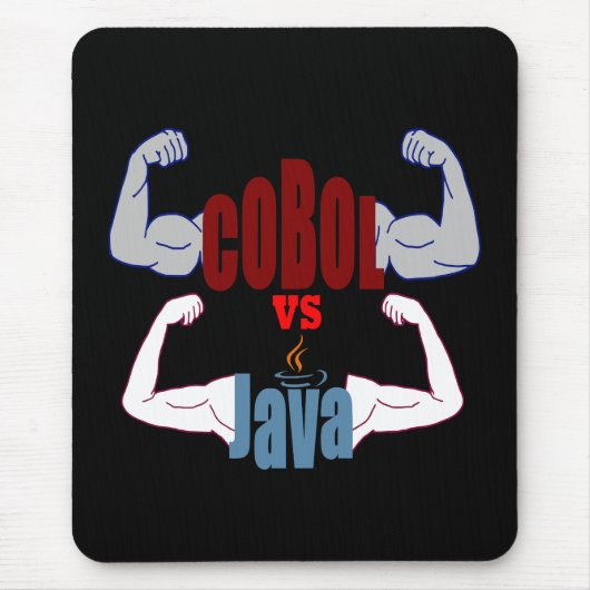 Cobol versus Java programmeertalen showdown Muismat (Voorkant)