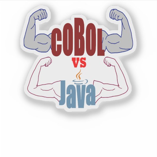 Cobol vs Java Programmeertalen Showdown Sticker (Voorkant)