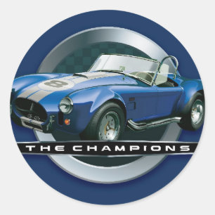 Cobra 427 blauw ronde sticker