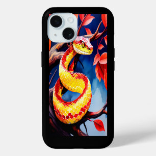 Cobra avec des écailles rouge et jaune vibrantes d