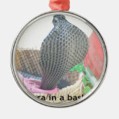 Cobra in Basket Art Print Metalen Ornament (Voorkant)