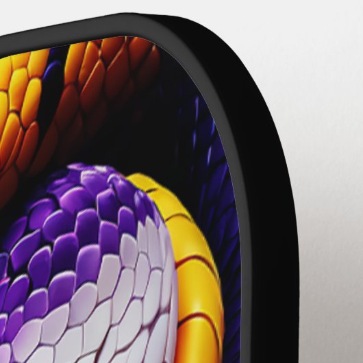 Cobra levendige rode paarse witte en gele schubben pickleball paddle