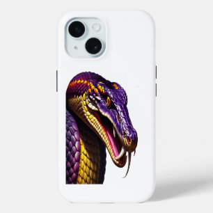 Cobra serpent avec des écailles violettes et jaune