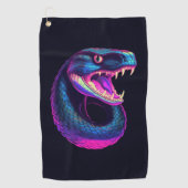 Cobra Slang in Vaporwave Esthetische Stijl Golfhanddoek (Voorkant)