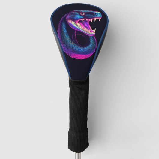 Cobra Slang in Vaporwave Esthetische Stijl Golfheadcover (Voorkant)