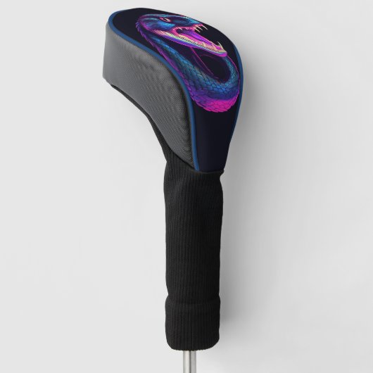 Cobra Slang in Vaporwave Esthetische Stijl Golfheadcover (Schuin)