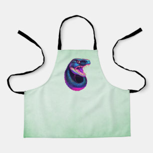 Cobra Slang in Vaporwave Esthetische Stijl Schort