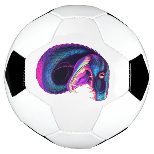 Cobra Slang in Vaporwave Esthetische Stijl Voetbal (Gedraaid)