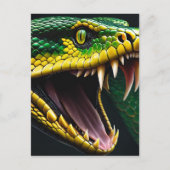 Cobra slang met levendige groene en gele schubben briefkaart (Voorkant)