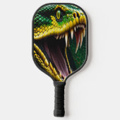 Cobra slang met levendige groene en gele schubben pickleball paddle (Achterkant)