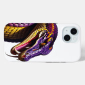 Cobra slang met levendige paarse en gele schubben Case-Mate iPhone case (Achterkant (horizontaal))
