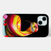 Cobra slang met levendige rode en gele schubben Case-Mate iPhone case (Achterkant (horizontaal))