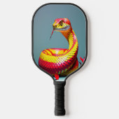 Cobra slang met levendige rode en gele schubben pickleball paddle (Voorkant)