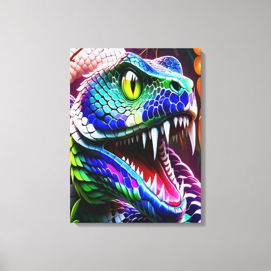 Cobra slang met levendige turkoois en blauwe schub canvas afdruk (Voorkant)