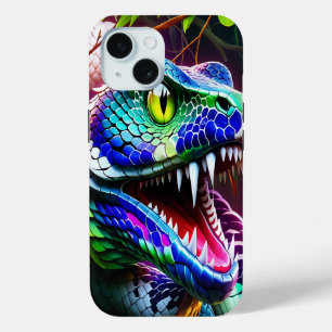 Cobra slang met levendige turkoois en blauwe schub