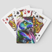 Cobra slang met levendige turkoois en blauwe schub pokerkaarten (Achterkant)