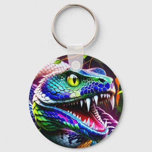 Cobra slang met levendige turkoois en blauwe schub sleutelhanger (Voorkant)