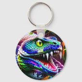 Cobra slang met levendige turkoois en blauwe schub sleutelhanger (Achterkant)