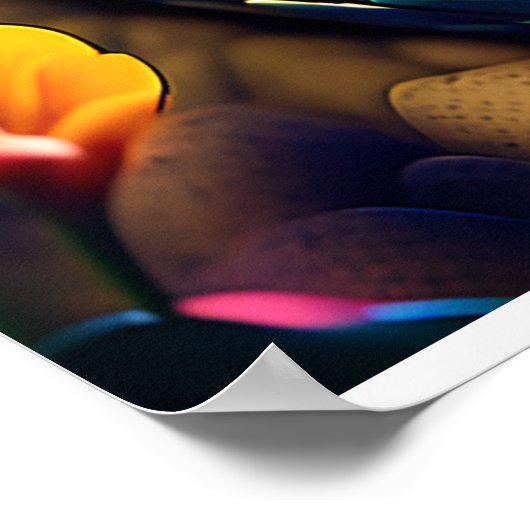 Cobra slang met levendige turquoise roze en geel poster (Hoek)