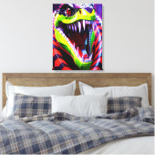 Cobra slang met lime groene lippen en roze oog bro canvas afdruk (Insitu (Slaapkamer))