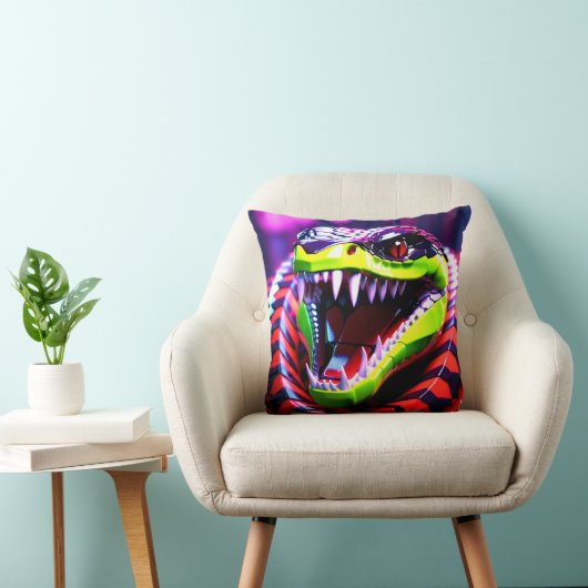 Cobra slang met lime groene lippen en roze oog bro kussen (Stoel)