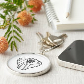 Cobra Snake Black illustratiedieren Venomous Sleutelhanger (Zijkant)