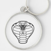 Cobra Snake Black illustratiedieren Venomous Sleutelhanger (Voorkant)