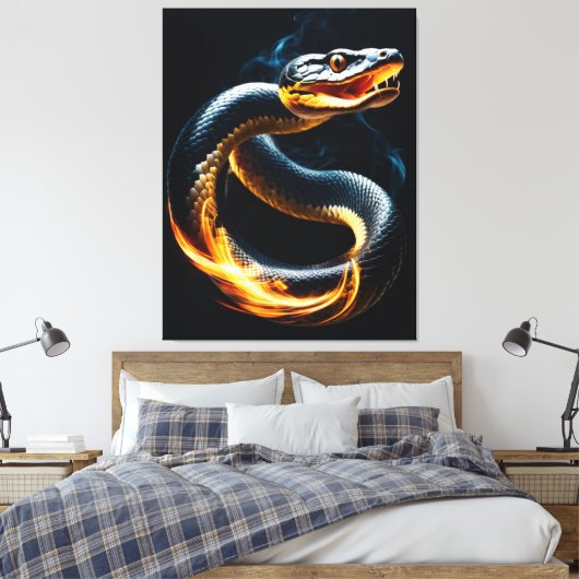 Cobra Snake Canvas Afdruk (Insitu (Slaapkamer))
