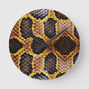 cobra snake skin pattern ronde klok