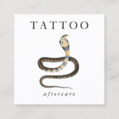 Cobra Snake Tattoo Nazorginstructies QR-code Vierkante Visitekaartje (Voorkant)