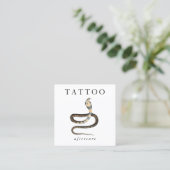 Cobra Snake Tattoo Nazorginstructies QR-code Vierkante Visitekaartje (Staand voorkant)