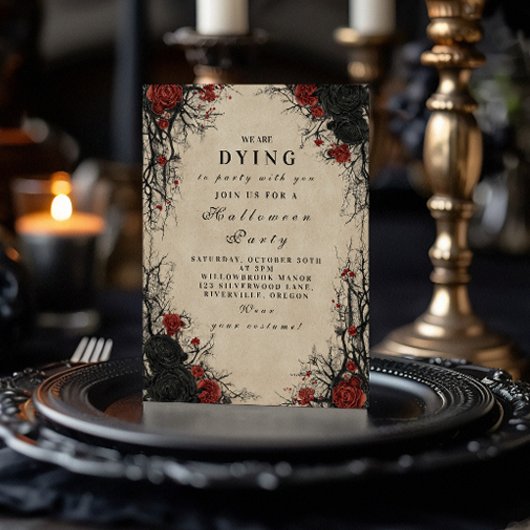 Cobweb Gothic Halloween Soirée Kaart