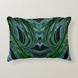 ~ COBWEBS Blue Green Black Fractal ~ Original ~ Accent Kussen