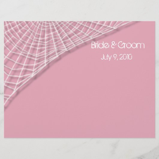 Cobwebs en White Spiders Folded Wedding Programme (Voorkant)