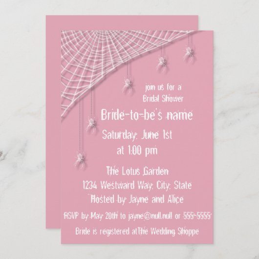 Cobwebs et araignées blanches Invitation à la douc (Devant / Derrière)