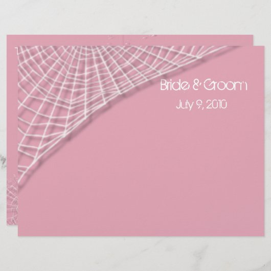 Cobwebs et araignées blanches Programme de mariage (Devant / Derrière)