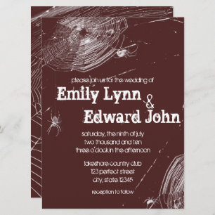 Cobwebs et Faire-part de mariage d'araignées blanc