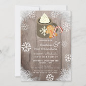 Coca chaud & Cookies Blue Birthday Invitation (Devant)