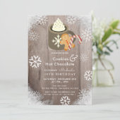 Coca chaud & Cookies Blue Birthday Invitation (Debout devant)