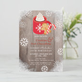 Coca chaud & Cookies Red Birthday Invitation (Debout devant)