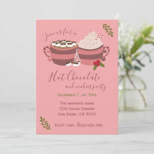 Coca chaud et biscuits Invitation à la fête de Noë (Debout devant)