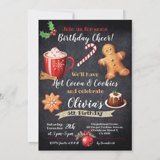 Coca chaud et biscuits INVITATION Anniversaire (Devant)