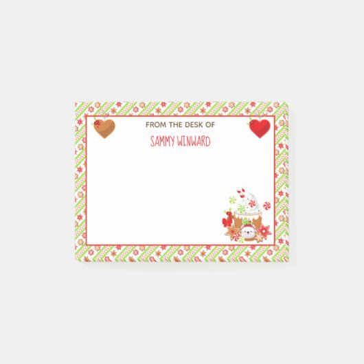 Coca et biscuits de Noël Green Post-it (Devant)